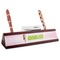 Woman Superhero Red Mahogany Nameplates with Business Card Holder - Angle