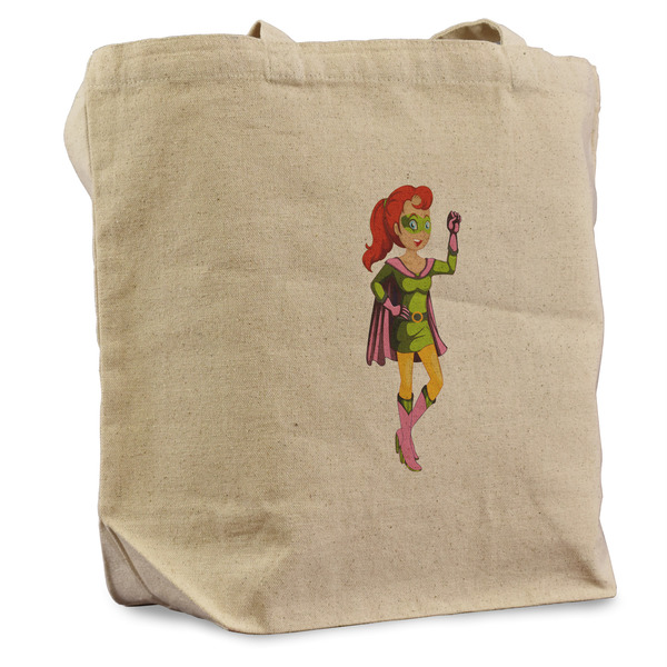 Custom Woman Superhero Reusable Cotton Grocery Bag