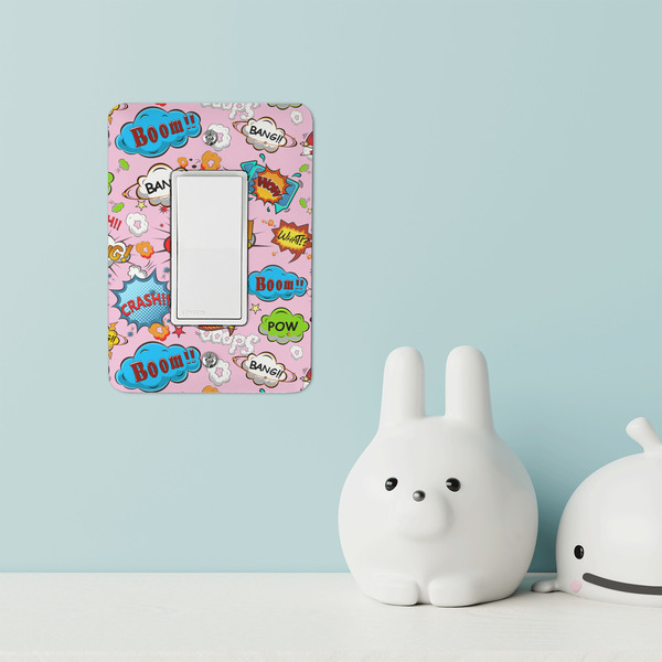 Woman Superhero Rocker Light Switch Covers - Single - IN CONTEXT