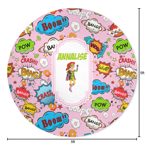Woman Superhero Round Area Rug - Size