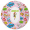 Woman Superhero Round Rubber Backed Coaster (Personalized)