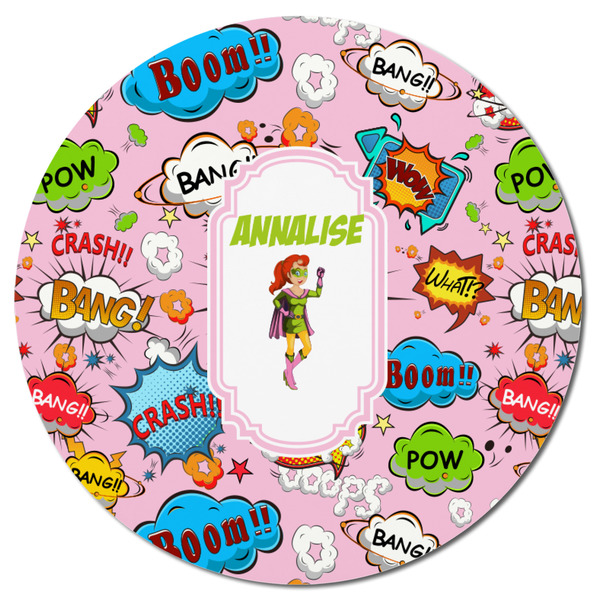 Woman Superhero Round Fridge Magnet - FRONT