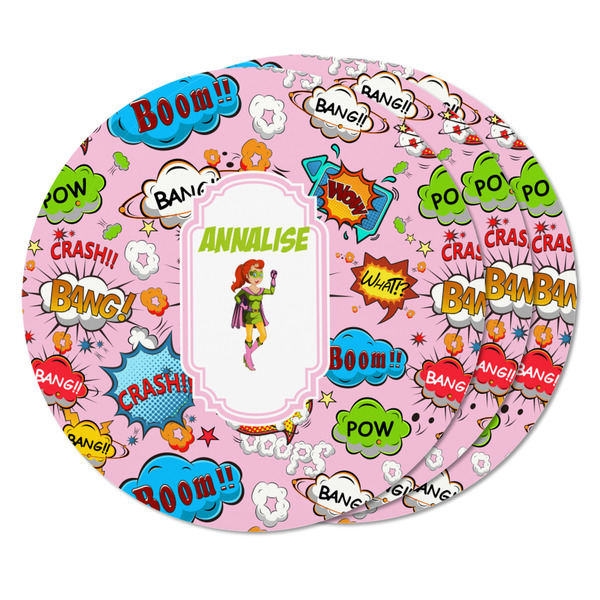 Woman Superhero Round Fridge Magnet - THREE
