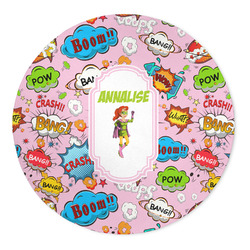 Woman Superhero 5' Round Indoor Area Rug (Personalized)