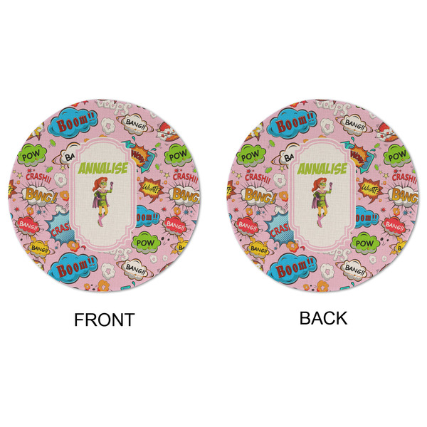 Woman Superhero Round Linen Placemats - APPROVAL (double sided)