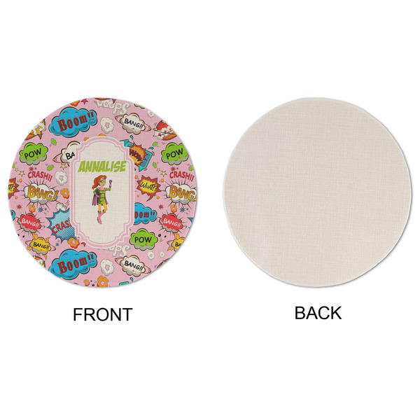 Woman Superhero Round Linen Placemats - APPROVAL (single sided)