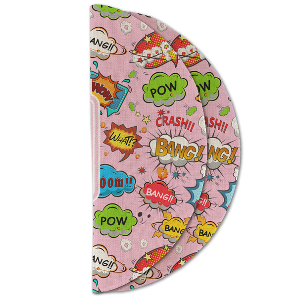 Woman Superhero Round Linen Placemats - HALF FOLDED (double sided)