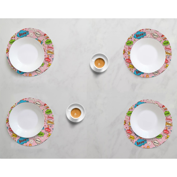 Woman Superhero Round Linen Placemats - LIFESTYLE (set of 4)