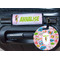 Woman Superhero Round Luggage Tag & Handle Wrap - In Context