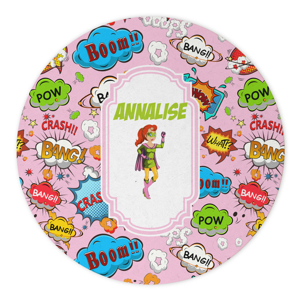 Woman Superhero Round Paper Coaster - Approval