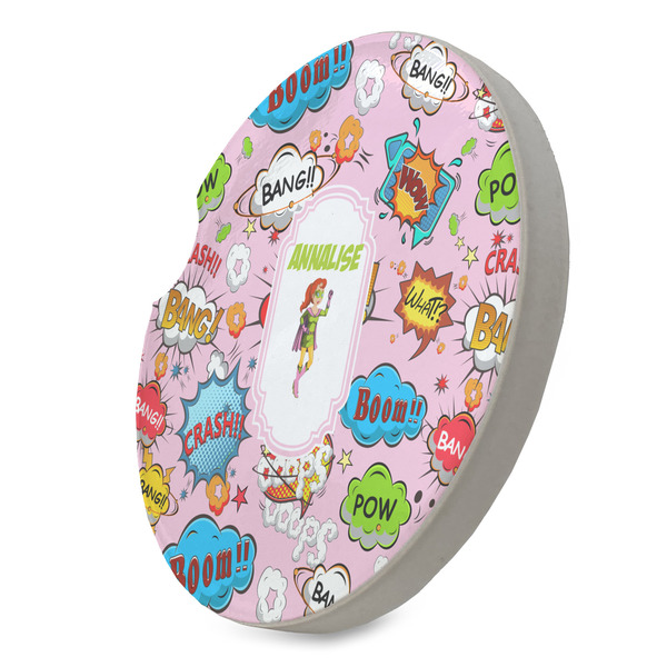 Woman Superhero Sandstone Car Coaster - STANDING ANGLE