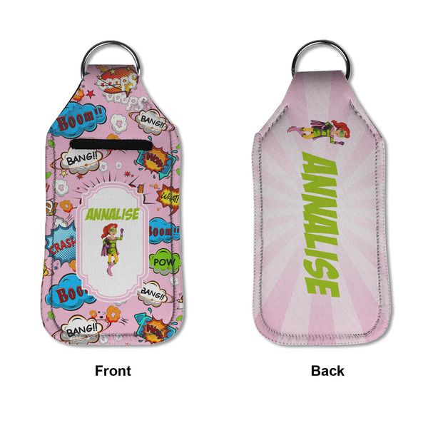 Woman Superhero Sanitizer Holder Keychain - Large APPROVAL (Flat)