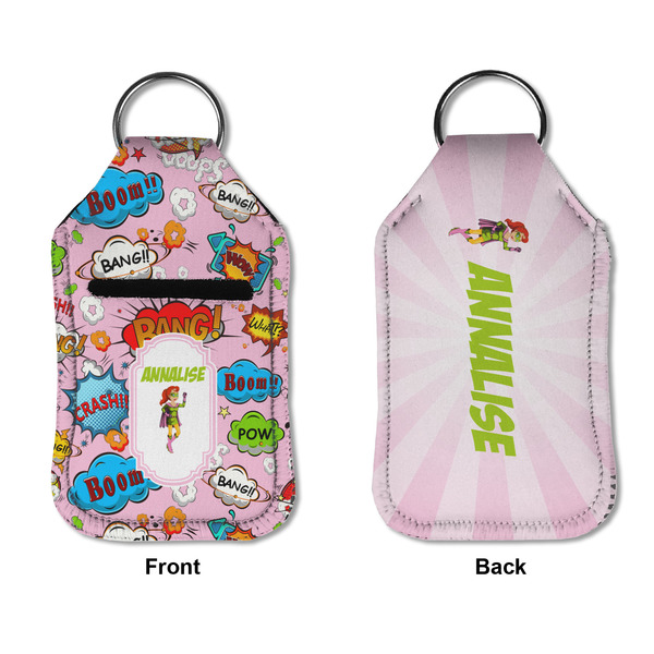 Woman Superhero Sanitizer Holder Keychain - Small APPROVAL (Flat)