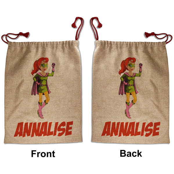 Woman Superhero Santa Bag - Front and Back