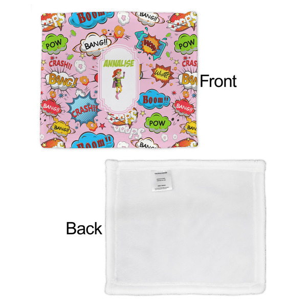 Woman Superhero Security Blanket - Front & White Back View