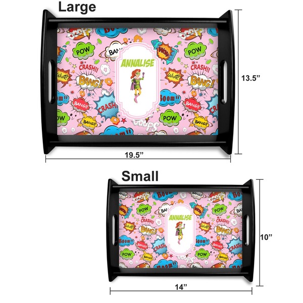 Woman Superhero Serving Tray Black Sizes