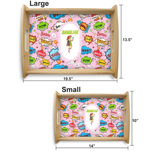 Woman Superhero Serving Tray Wood Sizes