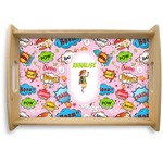 Woman Superhero Natural Wooden Tray - Small (Personalized)