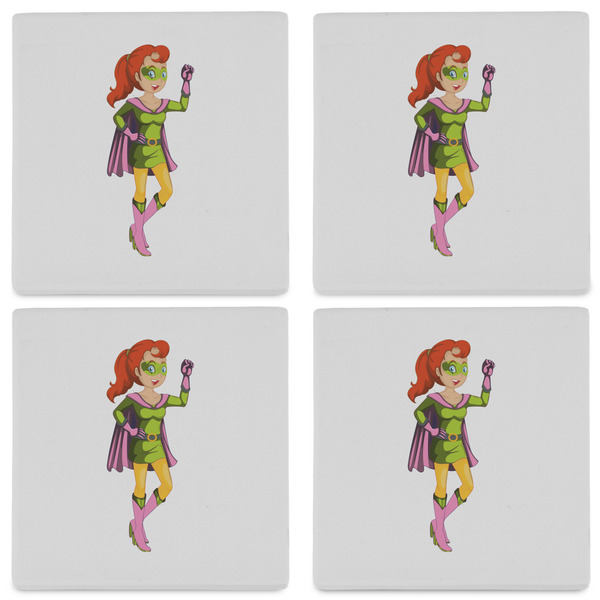Woman Superhero Set of 4 Sandstone Coasters - See All 4 View