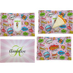 Woman Superhero Set of 4 Glass Rectangular Appetizer / Dessert Plate (Personalized)