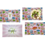 Woman Superhero Set of 4 Glass Rectangular Lunch / Dinner Plate (Personalized)