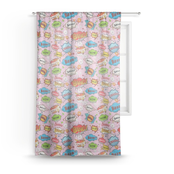 Custom Woman Superhero Sheer Curtain