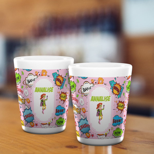 Woman Superhero Shot Glass - White - LIFESTYLE