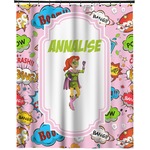 Woman Superhero Extra Long Shower Curtain - 70"x84" (Personalized)