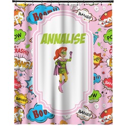 Woman Superhero Extra Long Shower Curtain - 70"x84" (Personalized)