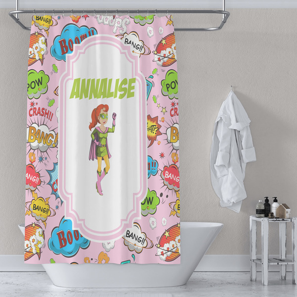 Woman Superhero Shower Curtain Lifestyle