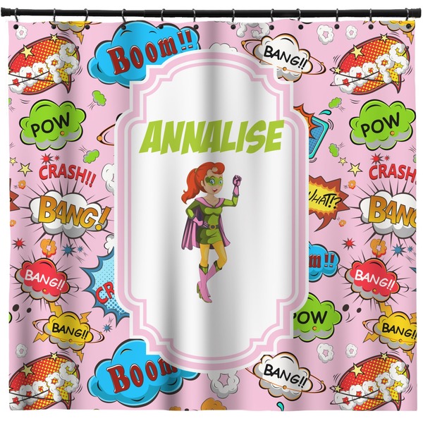 Custom Woman Superhero Shower Curtain - Custom Size (Personalized)