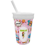 Woman Superhero Sippy Cup with Straw (Personalized)