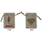 Woman Superhero Small Burlap Gift Bag - Front & Back