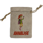 Woman Superhero Small Burlap Gift Bag - Front
