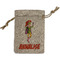 Woman Superhero Small Burlap Gift Bag - Front