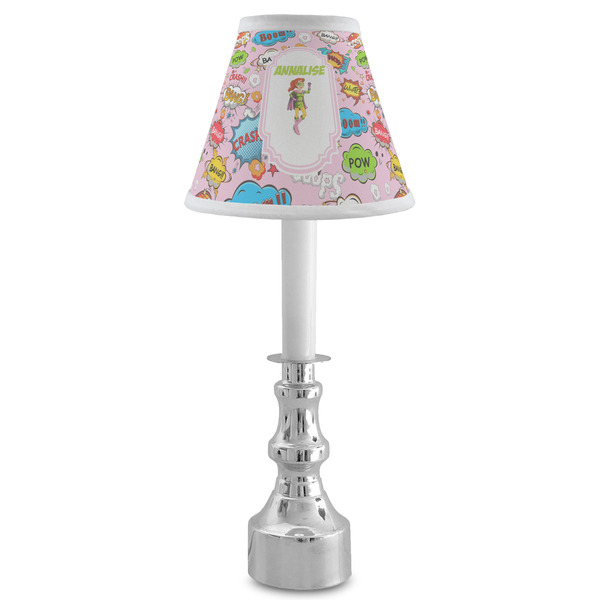 Woman Superhero Small Chandelier Lamp - LIFESTYLE (on candle stick)