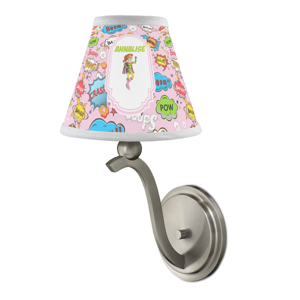 Woman Superhero Small Chandelier Lamp - LIFESTYLE (on wall lamp)