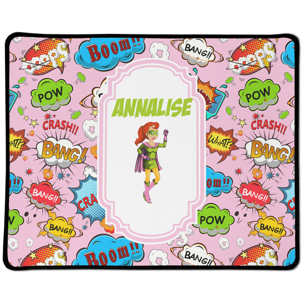 Custom Woman Superhero Large Gaming Mouse Pad - 12.5" x 10" (Personalized)