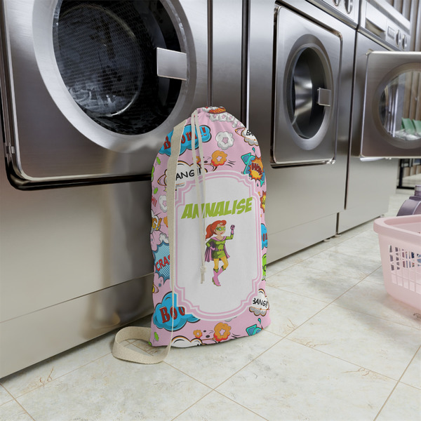 Woman Superhero Small Landry Bag - In Context