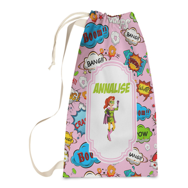 Custom Woman Superhero Laundry Bags - Small (Personalized)