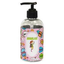 Woman Superhero Plastic Soap / Lotion Dispenser (8 oz - Small - Black) (Personalized)