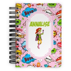 Woman Superhero Spiral Notebook - 5x7 w/ Name or Text