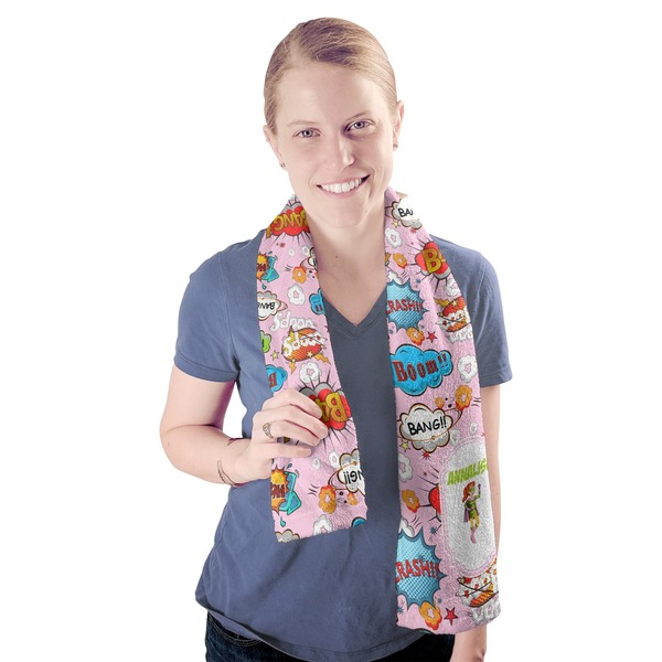 Woman Superhero Sport Towel - Exercise use - Model