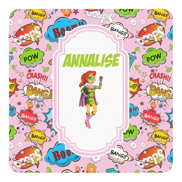 Custom Woman Superhero Square Decal - Medium (Personalized)