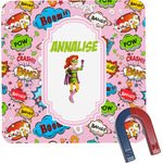 Woman Superhero Square Fridge Magnet (Personalized)
