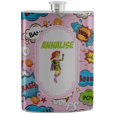 Woman Superhero Stainless Steel Flask (Personalized)