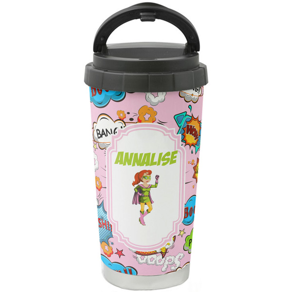 Custom Woman Superhero Stainless Steel Coffee Tumbler (Personalized)