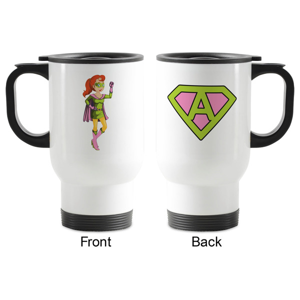 Woman Superhero Stainless Steel Travel Mug with Handle - Apvl