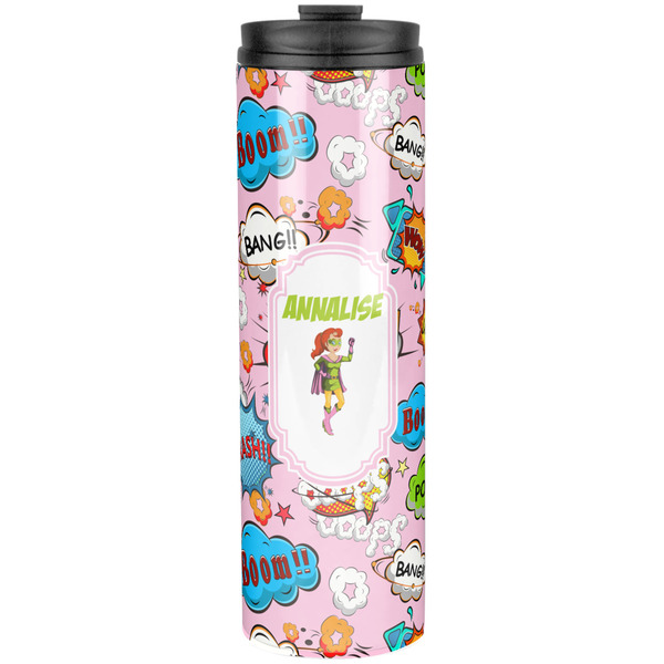 Custom Woman Superhero Stainless Steel Skinny Tumbler - 20 oz (Personalized)