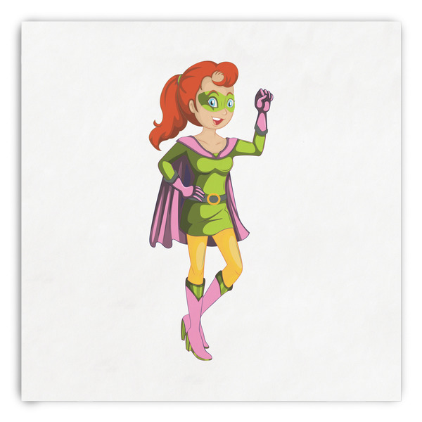 Custom Woman Superhero Paper Dinner Napkins